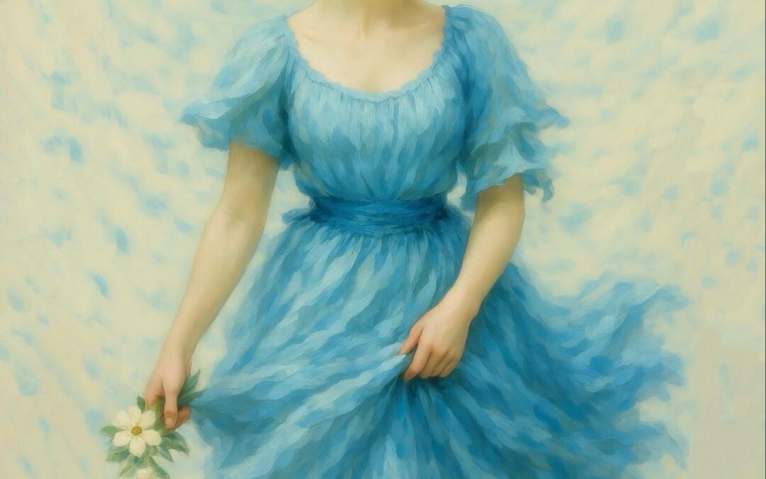 青いドレスの少女