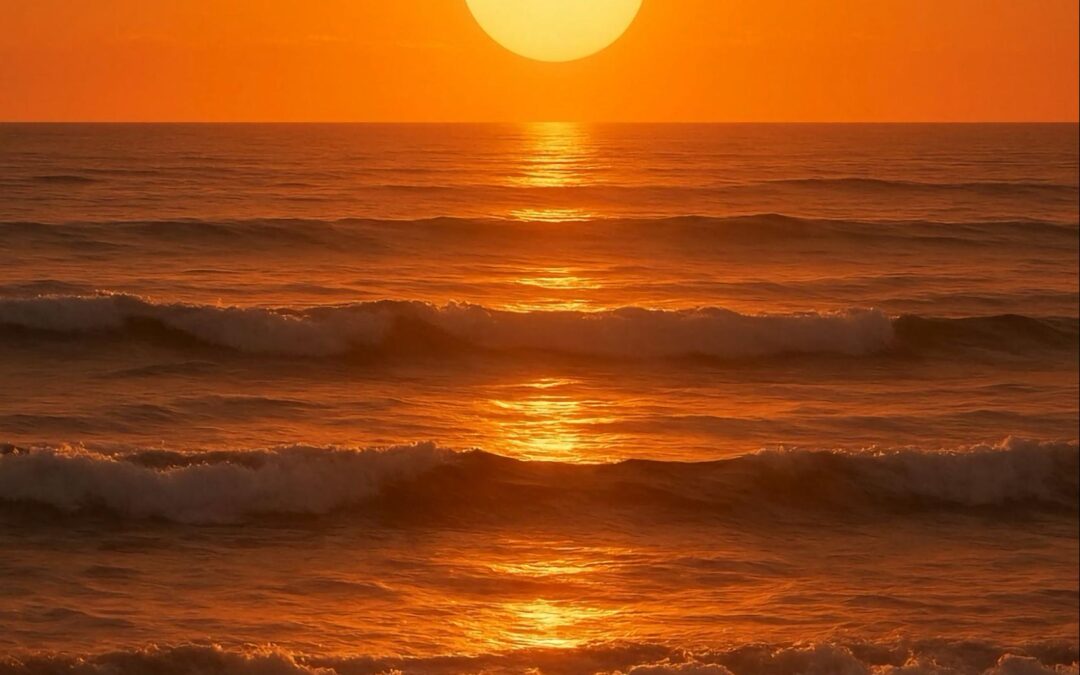 光の道が指す水平線